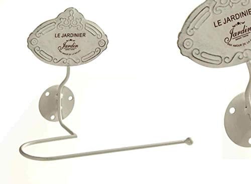 GICOS IMPORT EXPORT SRL Porta Telo Asciugamani salviette Bagno in Metallo da Parete 24 * 13 * 18 cm Shabby Chic RTE-706998