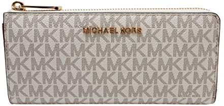 Jet Set Large Three Quarter Zip Wallet Vanilla Signature