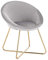 WOLTU 1x Esszimmerstuhl Küchenstuhl Polsterstuhl Skandinavisch Design Wohnzimmerstuhl Sessel Schminktisch Stuhl, Sitzfläche aus Samt, Goldene Metallbeine, Hellgrau BH217hgr-1