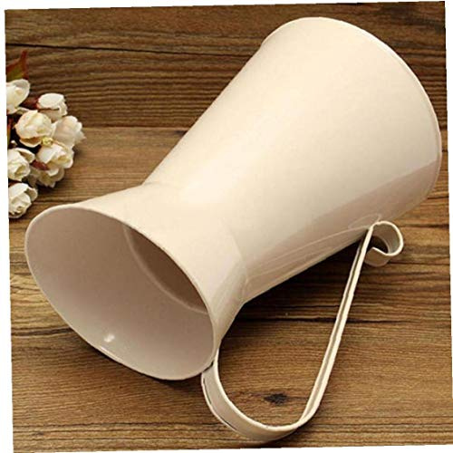 Lankater Vintage Tall Metal Shabby Chic Cream Vase Pitcher Jug Flower Container for Wedding Home Decor
