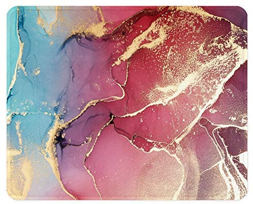 ITNRSIIET Gaming Mouse Pad with Stitched Edges, Premium-Textured Mouse Mat Pad, Non-Slip Rubber Base Mousepad for Laptop, Computer & PC, 260×210mm, Modern Art Marble