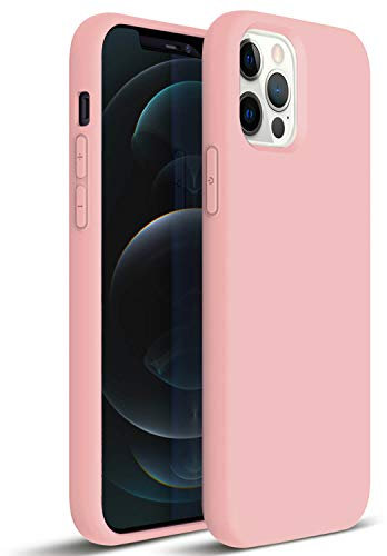 ZUSLAB Compatibile con Apple iPhone 12/ iPhone 12 Pro(6,1) Custodia Silicone Nano , Cover Sottile in Gomma Gel Morbida - Rosa