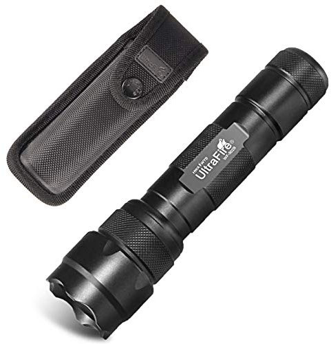 UltraFire 502B Small LED Flashlight 1000 Lumens Single Mode with Flashlight Holster, Durable Nylon Torch Pouch Case for Mini Tactical Flashlight