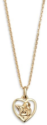 XENOX Damen 925 Sterling Silber Halskette mit Engel-Anhänger in goldfarben Symbolic Power - XS3549G