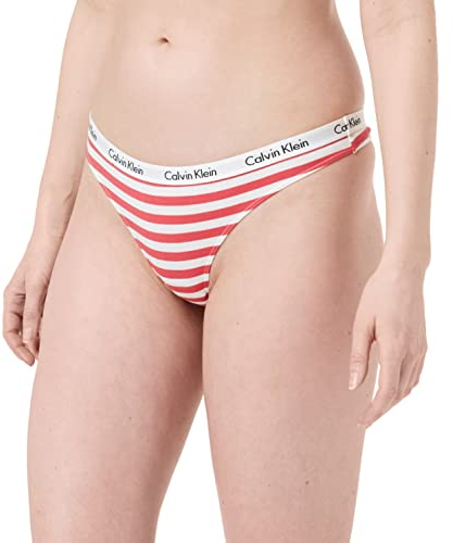 Calvin Klein Damen String Thong mit Stretch, Rainer Stripe Cut Rose, XS