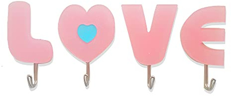 Wandaufhänger, dekorativ, Haken für Wand, selbstklebend, Kindergarderobe zum Aufhängen, Haken zum Aufhängen, Wandhaken für Mädchen, Babys. (Love Rosa)