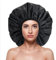 Atudew Extra Large Shower Cap, EVA Plastic Shower Caps for Women Reusable Waterproof, Hair Cap for Shower Bathing, Shower Cap for Men, Jumbo Shower Cap for Women Long Hair Braids Curly (XL, Black)