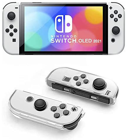 [Verbesserte Version]LNtech 3-in-1 Dockable Crystal Clear Cover Case Screen Protector Kompatibel mit Nintendo Switch OLED Modell 2021 und Joy-Con Controller