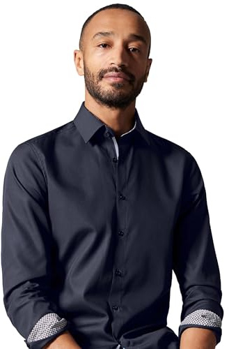 Venti Businesshemd Uni Modern Fit Dunkelblau 39