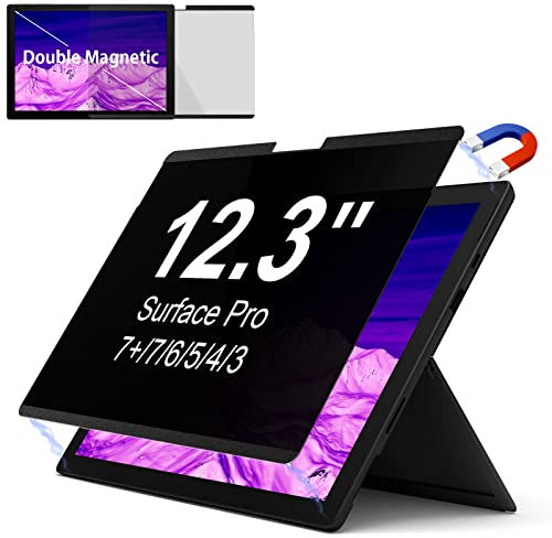 IPROKKO Privacy Screen for Surface Pro 7Plus/7/6/5/4/(12.3 inch), Magnetic Removable Microsoft Surface Privacy Filter, Laptop Anti Glare Blue Light Screen Protector