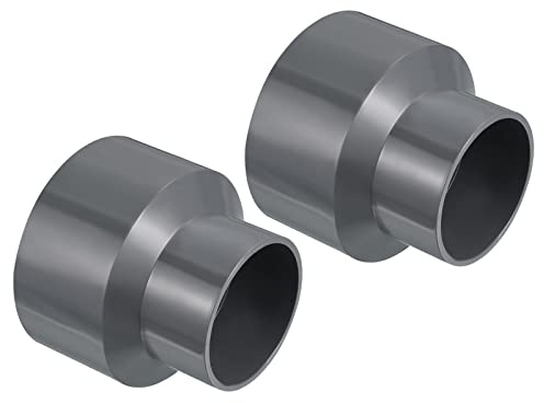 PATIKIL PVC Réducteur Tuyau Raccord 110x75mm, 2 Paquet Droit Couplage Adaptateur Connecteur, Gris