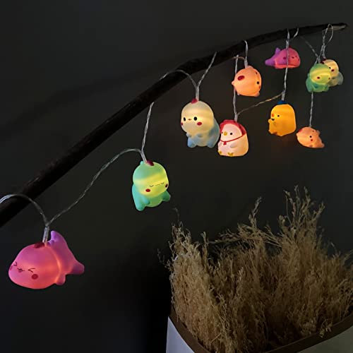 Dinosaurier-Lichterketten,Batteriebetriebene Dinosaurier Laternen Dekoratives Nachtlicht Lichterkette für Garten Terrasse Weihnachten Urlaub Kinderzimmer Dekoration (1.65m/10led, Mini-Dinosaurier)