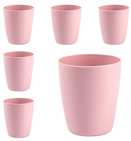 Set de 6 Vasos de Agua en Plástico Duro Reutilizables e Irrompibles para Fiestas y Eventos (400 Rosa)