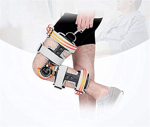 Samnuerly Verstellbare Gelenk-Kniebandage mit Gurt, Wegfahrsperre nach OP-Patella-Verletzungen, orthopädischer Schutzschutz – Verstellbarer Ganzbein-Stabilisator (A h?ger)