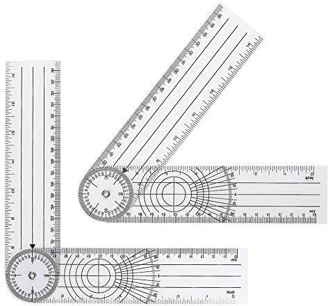 2 Pezzi Goniometro Medico Goniometer Goniometro Ortopedico Misurazione Multiangolare a 360° Strumento Righello Medico Per la Fisioterapia la Terapia di Esercizio