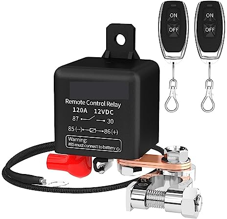 MORREZ Batterieschalter-Relais, 12-V-Fernbedienung, Batterietrennschalter, Trennschalter, Diebstahlschutz, mit Fernbedienungsschalter-Anhängern (Color : 120A with 2 Keys)