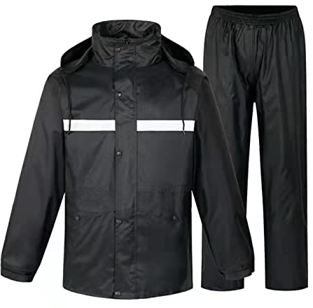 CAUYDY Regenkleidung Fahrrad Herren Damen Herren Regenanzug Atmungsaktive Regenkombi Motorrad Schneeanzug Regenjacke und Hose mit Reflexstreifen Regenbekleidung für Radfahren