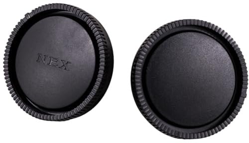 Camera Front Body Dust Cap Cover for Sony NEX E-Mount Camera Body Sony a7CR a7 R V a6600 a9 NEX-5 and Rear Lens Cap for Sony NEX E-Mount Lenses