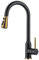 Kitchen Taps with Pull Out Spray Kitchen Mixer Tap Stainless Steel 2 Modes Swivel Hot and Cold Water Kitchen Sink Tap-Black+Gold