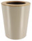 TENDANCE Poubelle de salle de bain 5L en métal Taupe avec couvercle en Bambou