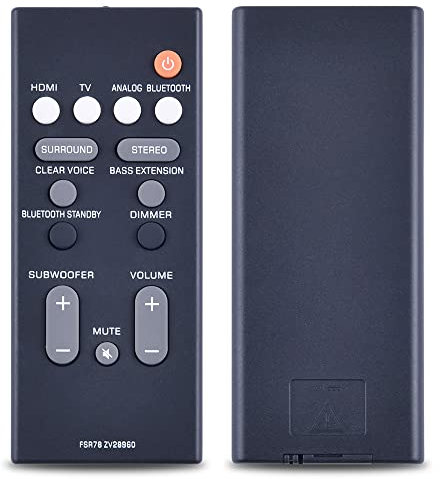 TCNOUMT FSR78 ZV28960 Remote Control Compatible with Yamaha Soundbar ATS-1060 YAS-107 YAS-108 ATS-1070 YAS-207 NS-WSW42 ATS-2070 YAS-CU207 YAS-106 FSR78-ZV28960