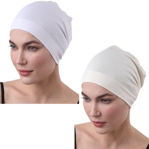Deresina Bambus-Schlafmützen, Uni Chemo-Kopfbedeckung, atmungsaktive Schädelmütze für Haarausfall, weiche Schlafhaube für Damen und Herren, Einheitsgröße