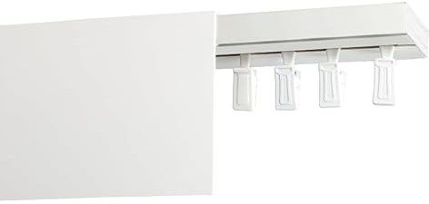 ROLMEISTER Deckengardinenstange mit 9 cm Blende – Vorhangschiene Komplettset, Einfache Montage, Schiebevorhangsystem, bis zu 480 cm Länge (Weiss, 140 cm)
