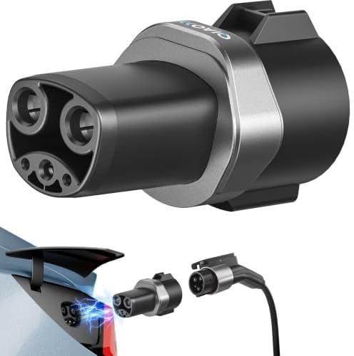 QAOFUL J1772 auf Tesla-Ladegerät-Adapter, max. 80 A, 280 V, Schnellladung für Tesla-Modell 3/Y/X/S, Ladegeräte verbinden Sich nahtlos mit SAE J1772 Ladestationen und Tesla-Autos, Plug-and-Play