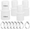 Zocipro 4Pcs Adaptador Manguera Piscina 38 a 32 mm, Conector Piscina con 8 Abrazaderas de Metal, Blanco