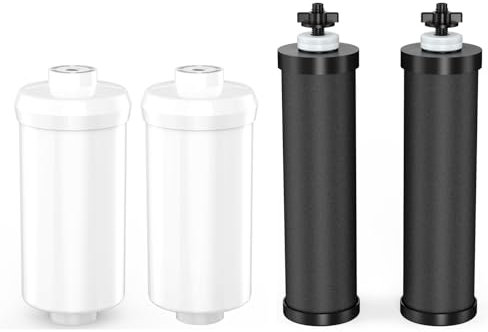 Lot de 4 filtres à eau et filtres au fluorure PF-2® de rechange pour filtres à charbon actif Berkey® BB9-2® et filtres au fluorure PF-2®