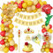 Birthday Decoration for Girls, Princess Belle Party Decoration, Happy Birthday Banner Confetti Rose Heart Foil Balloons, Princess Balloon Decor with Crown, Fairy Wand, Cake Topper for Kids Party