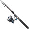DAM Full Tech Tele Spinning Combo, Süßwasserangler Angelrute Rolle Hecht Barsch Zander Mehr, Starkes Leichtgewicht Vielseitig, Schwarz Grau, 2.10m Mäßig schnelle Rute, 3000er Rolle