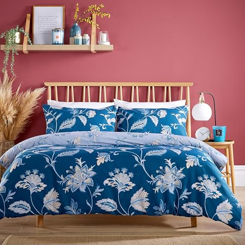 Olivia Rocco Shimla Duvet Cover Set Easy Care Quilt Covers with Pillowcases Super Soft Reversible Bedding Bed Linen Sets, Teal King