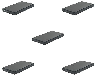 Lot de 5 boîtiers externes USB 2.0 pour disque dur 2,5 Noir
