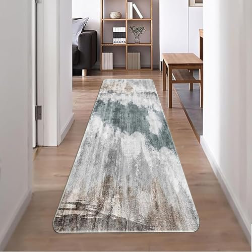 YANHONG Teppich Läufer 45 x 120 cm Waschbar rutschfest Antistatisch Langer Teppich mit Antirutsch Unterseite Wohn Deko für Schlafzimmer, Kinderzimmer, Flur, B