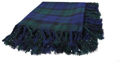 House of Scottish Schottisches Schottenkaro, Kilt-Fliege, kariert, Größe 121,9 x 121,9 cm, mit Fransen, in verschiedenen Tartans (Black Watch)