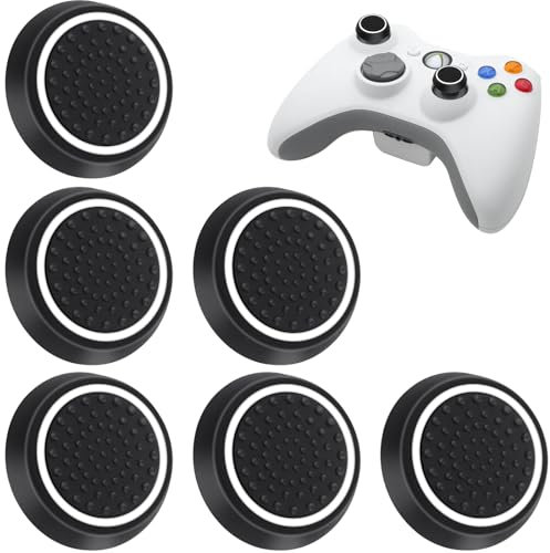 Lunhoo 6PCS Silicone Thumb Grip Caps, Non-Slip Thumb Grips, Thumb Joystick Cap Compatible with PS5, PS4, PS3, Xbox one, Xbox 360 Controller Grip