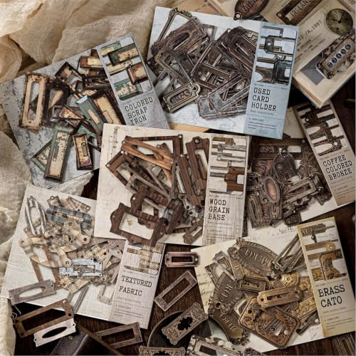 Ta Merry Scrapbook Zubehör Vintage Stickers Set für Bullet Journal | 180pcs Label Scrapbooking Aufkleber für Junk Journaling,Fotoalbum,Album Craft Calendar