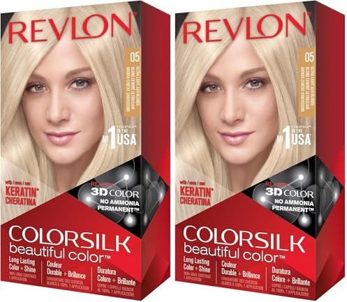 Revlon Colorsilk Sin Amoniaco 05 Rubio Ceniza Ultra Claro (Packung mit 2)