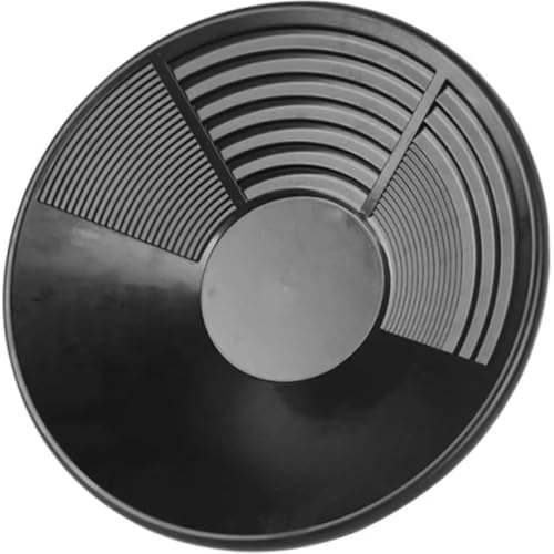 HiyyFloy Panning Pan - Three Riffles for Easier Mining and Prospecting Lightweight and Durable Prospecting Pan with Deep Riffles for Gold Panning