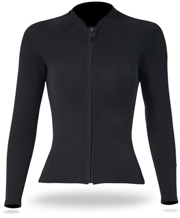 Alomejor 2mm Neoprene Diving Top Sun Protection Long Sleeves Surfing Snorkeling Wetsuit Jacket for Men Women Beach Vacations