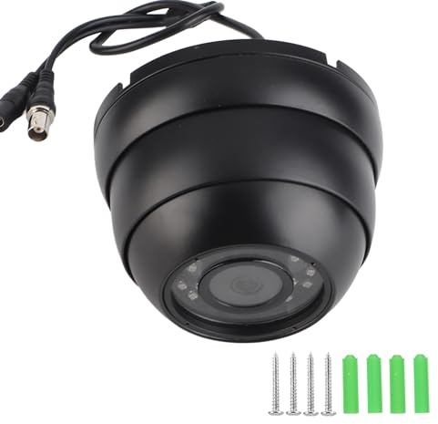 1080p AHD Dome Camera, CCTV Surveillance System with 14LED Infrared Night Vision, 120 Degree Wide Angle Lens for Bus Boat Car Truck Cabin, Includes Sound Pick - Up Audio and Adjust (Black)