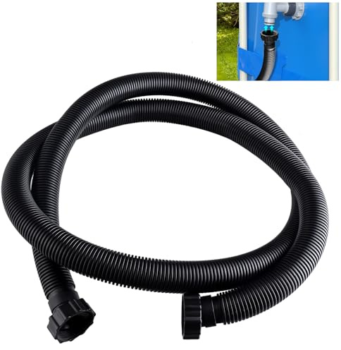 3m Swimming Pool Replacement Hose for Filter Pump, 1.5 Inch Diameter Pool Hose for Above Ground Pools, Saltwater System, Sand Filters Accessories(Black)