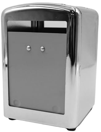 Huba Dispensador de servilletas, mesa, retro, restaurante, toallero, 105 x 95 x 145 mm, plateado