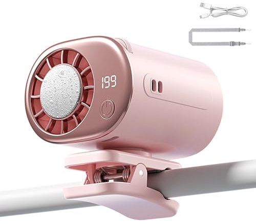 2026 Car Clip On Air Conditioner Fan With Led Display - 360° Rotation, 199-Speed Adjustable Portable Clip On Fan With 16℃ Semi-Cooling, USB Rechargeable Quiet Table Fans For Umbrella,Office,Car Seat