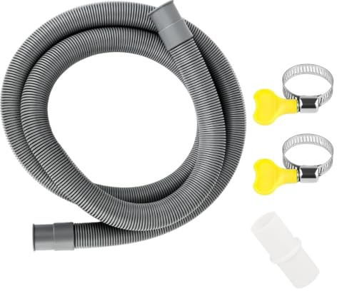 Washing Machine Waste Pipe Extension, Universal for Dishwasher Hose Kit | 1.5M Universal Dishwasher Waste Pipe Extension, Includes Adapter and 2 Clamps, Ideal for Washing Machine and Dishwasher