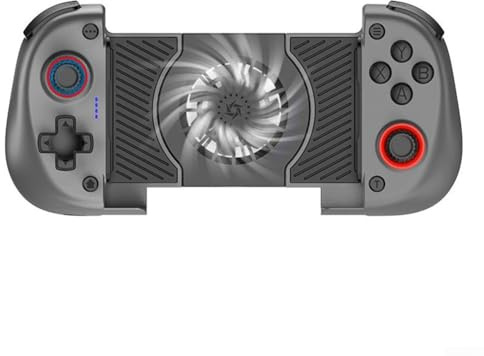 RiseNova Controller di gioco mobile con ventola di raffreddamento e joystick effetto Hall, gamepad wireless per iOS per Android, 370 mAh lungo per la durata della batteria (nero)