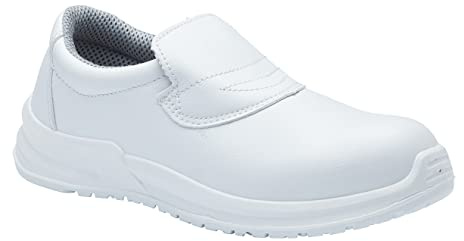 Blackrock Slip-On Steel Toe Safety Shoes, Chef & Kitchen, Non-Slip White