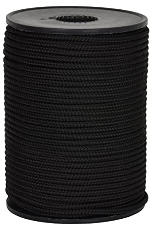 Corderie Italiane 006037019 Cordon tressé de création Noir 2.0 mm - 100 m