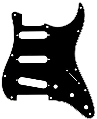 Musiclily 11 Löcher SSS Strat Schlagbrett Gitarre Pickguard für Fender American/Mexican Standard Stratocaster Modern Style E-Gitarre,3 lagig Schwarz